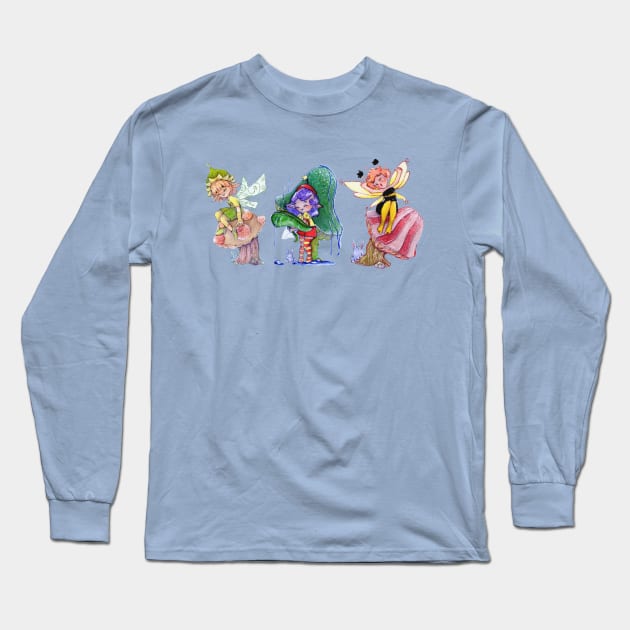 Mushroom Fairies Long Sleeve T-Shirt by happycyn